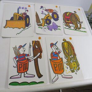 Peabody 60s story (5) cards Elephant Vintage Artwork